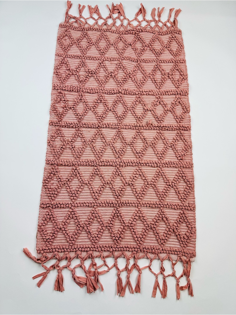 The Farmhouse Rachel Ashwell Pink Boho Fringe Rug 44 x 25 Inches